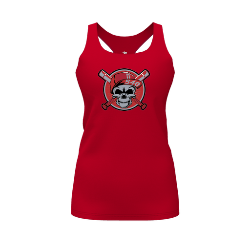 [CUS-DFW-RCBK-PER-RED-FYS-LOGO3] Racerback Tank Top (Female Youth S, Red, Logo 3)
