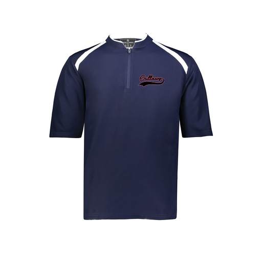 [229581-AS-NVY-LOGO1] Men's Dugout Short Sleeve Pullover (Adult S, Navy, Logo 1)