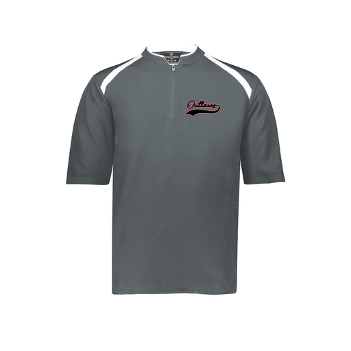 [229581-AS-GRY-LOGO1] Men's Dugout Short Sleeve Pullover (Adult S, Gray, Logo 1)