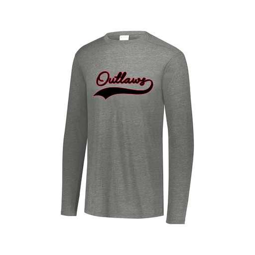 [FTLCUBGY-AXS-LOGO1] Decker Men's Tri-Blend T-Shirt - Long Sleeve (Adult XS, Gray, Logo 1)