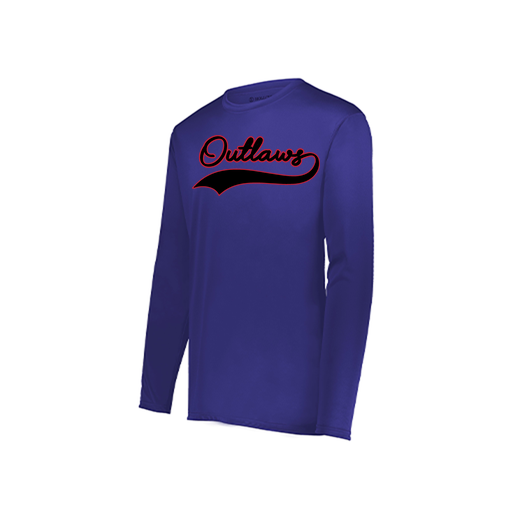 [222823.747.S-LOGO1] Youth LS Smooth Sport Shirt (Youth S, Purple, Logo 1)