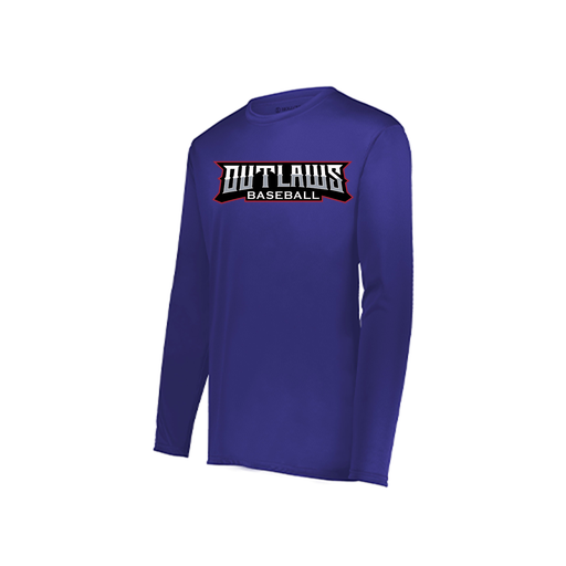 [222823.747.S-LOGO2] Youth LS Smooth Sport Shirt (Youth S, Purple, Logo 2)
