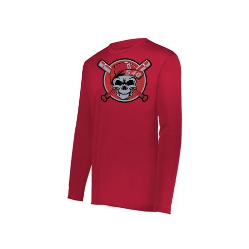 [222823.083.S-LOGO3] Youth LS Smooth Sport Shirt (Youth S, Red, Logo 3)