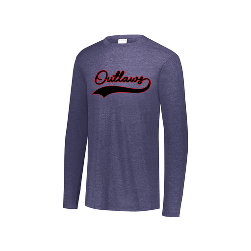 [FTLCUBNV-YS-LOGO1] Decker Youth Tri-Blend T-Shirt - Long Sleeve (Youth S, Navy, Logo 1)