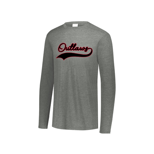 [FTLCUBGY-YS-LOGO1] Decker Youth Tri-Blend T-Shirt - Long Sleeve (Youth S, Gray, Logo 1)