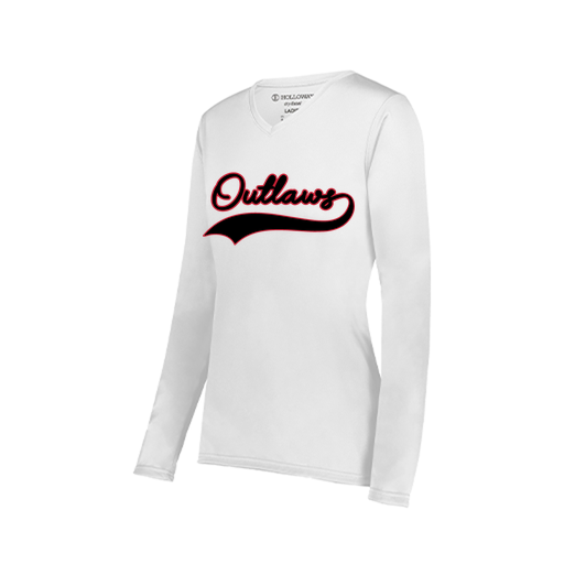 [222824.005.S-LOGO1] Ladies LS Smooth Sport Shirt (Female Adult S, White, Logo 1)