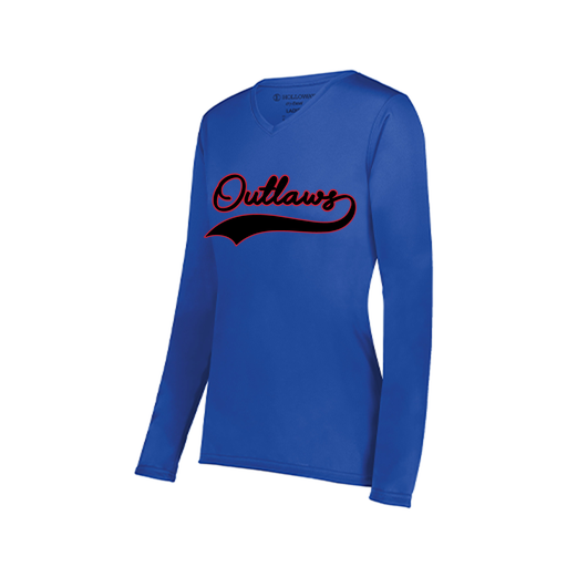 [222824.060.S-LOGO1] Ladies LS Smooth Sport Shirt (Female Adult S, Royal, Logo 1)