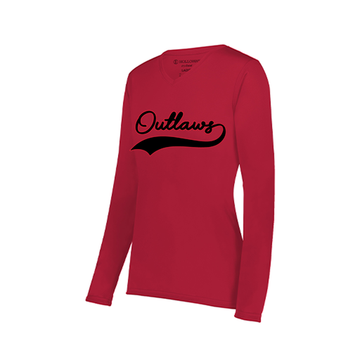 [222824.083.S-LOGO1] Ladies LS Smooth Sport Shirt (Female Adult S, Red, Logo 1)