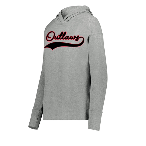 [222798-SIL-FAXS-LOGO1] Ladies Ventura Thin Knit Hoodie (Female Adult XS, Silver, Logo 1)