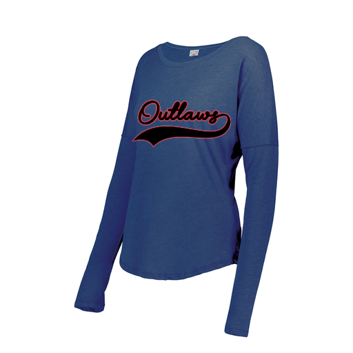 [FTLCUBRY-FAXS-LOGO1] Decker Women's Tri-Blend T-Shirt - Long Sleeve (Female Adult XS, Royal, Logo 1)