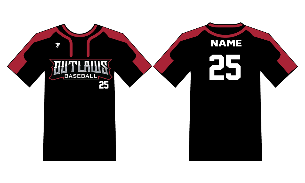 Outlaws Baseball - Black Jersey
