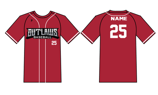 Outlaws Baseball - Red Jersey